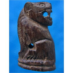 เสือเหลียว แกะจากไม้ ไม่ทราบที่