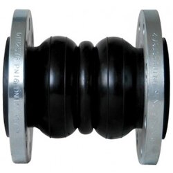 ท่ออ่อนยางลอนคู่ หัวท้ายหน้าแปลน Rubber flexible joint-double with flange JIS10K ANSI150P PN10