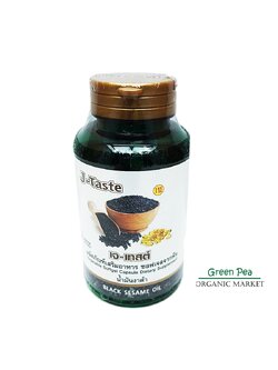 J-Taste น้ำมันงาดำ สกัดเย็น (เจ-เทสต์) 1 กระปุก 90 แคปซูล(ซอฟเจลพืช) น้ำหนักน้ำมันล้วน 450 มก.(ไม่รวมเปลือก)