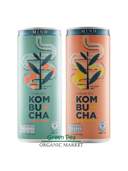 MIND KOMBUCHA Sparkling คอมบูชะ สปาร์คกลิ้ง ขนาด 240 ml สูตรน้ำตาลน้อย