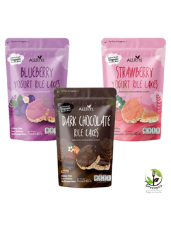 Allrite ออไรท์ Rice Cakes Organic ธัญพืชอบกรอบ 3 รสชาติ ขนาด 40 กรัม ทานง่าย พอดีคำ ออร์แกนิค วีแกน