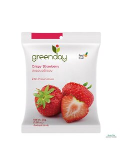 Green day Crispy Strawberry กรีนเดย์ สตรอเบอรี่กรอบ Free Gluten ขนาด 25 กรัม
