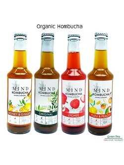 Mind Organic Kombucha, มายด์ คอมบูชะ ,คอมบูชะต้นตำรับ 5 รสชาติ , 250 มล. มีอย.