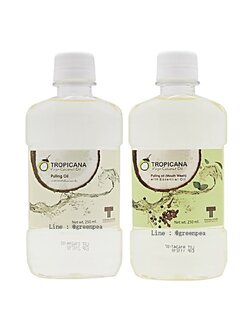 Coconut pulling oil น้ำมันมะพร้าวกลั้วคอ สำหรับบ้วนปาก ฆ่าเชื้อ แบคทีเรียในปาก 250 ml. Tropicana