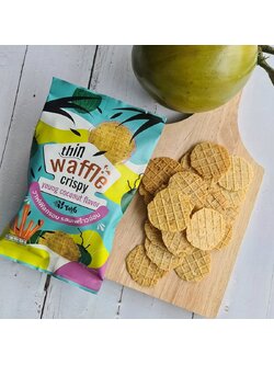 วาฟเฟิลกรอบ น้ำตาล 0% Thin waffle Crispy 14กรัม Teya รสมะพร้าวอ่อน