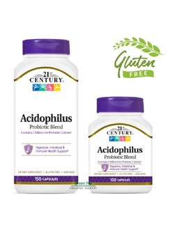 21st Century แอซิโดฟิลัส โพรไบโอติก เบลนด์ ปรับสมดุลลำไส้ ช่วยระบบขับถ่าย ของแท้นำเข้า พร้อมส่ง! มี2ขนาด ACIDOPHILUS PROBIOTIC BLEND