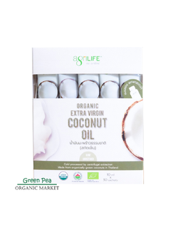 Agrilife Extra Virgin Coconut Oil ขนาด 10 ml x 30 sachets. น้ำมันมะพร้าว ธรรมชาติ ออร์แกนิค สกัดเย็น แบบซอง พกพาสะดวก