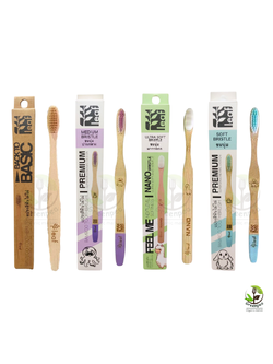 Leaf Greener Me แปรงสีฟัน ไม้ไผ่ Bamboo Toothbrush ขนแปรงนุ่ม 4 ชนิด อ่อนโยน ใช้งานง่าย ด้ามจับไม้ไผ่