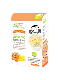 อาหารเด็ก Organic 10เดือน+ Xongdur (ข้าวกล้องงอกบด ผสมข้าวโพดหวาน และแครอท)