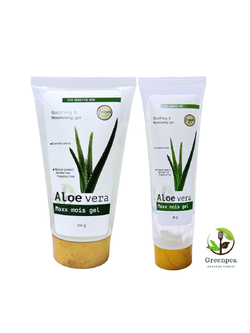 I nature Aloe vera maxx mois gel, nourishes the skin after sun exposure, free from alcohol and fragrances, colors.