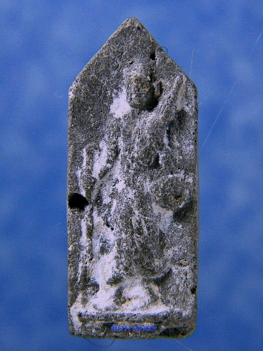 พระสิวลีเนื้อผงพิมพ์ห้าเหลี่ยม หลังจารหมึก ไม่ทราบที่จัดสร้าง