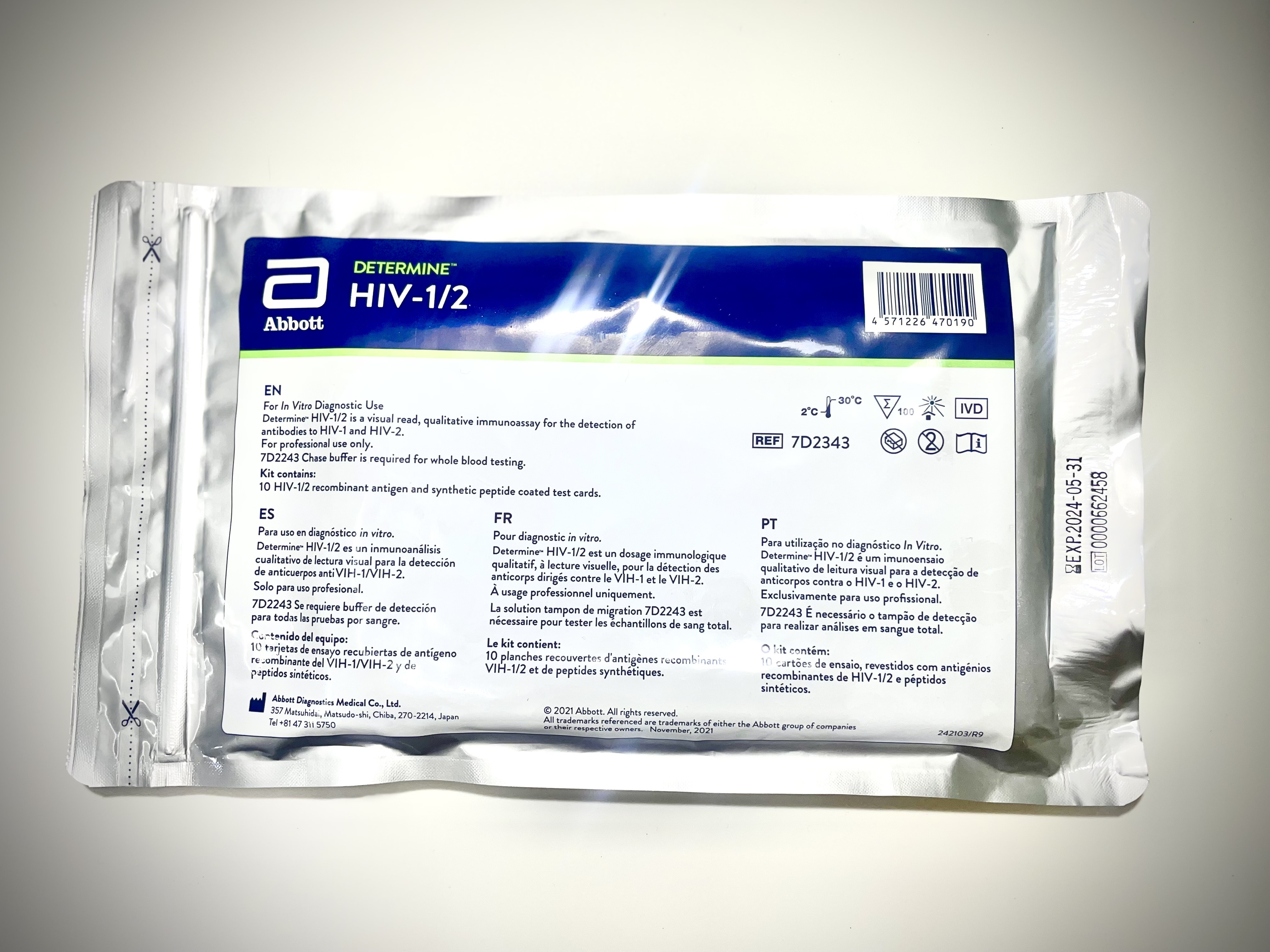 ชุดตรวจชนิดด่วน Abbott Determine™ HIV-1/2