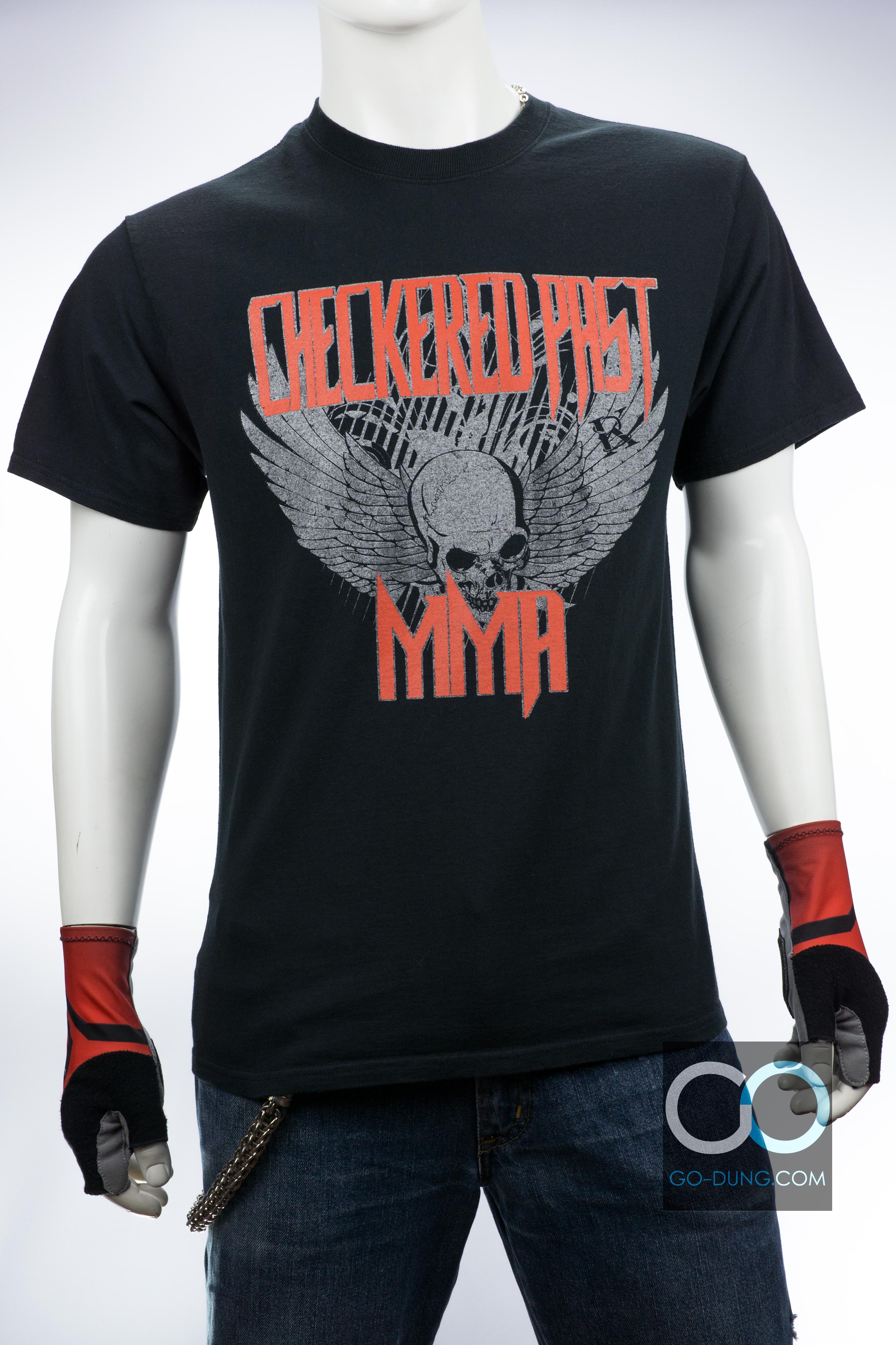 เสื้อยืด USA มือสอง PORT AND COMPANY : CHECKERED PAST MMA ผ้า 100 คอตตอน