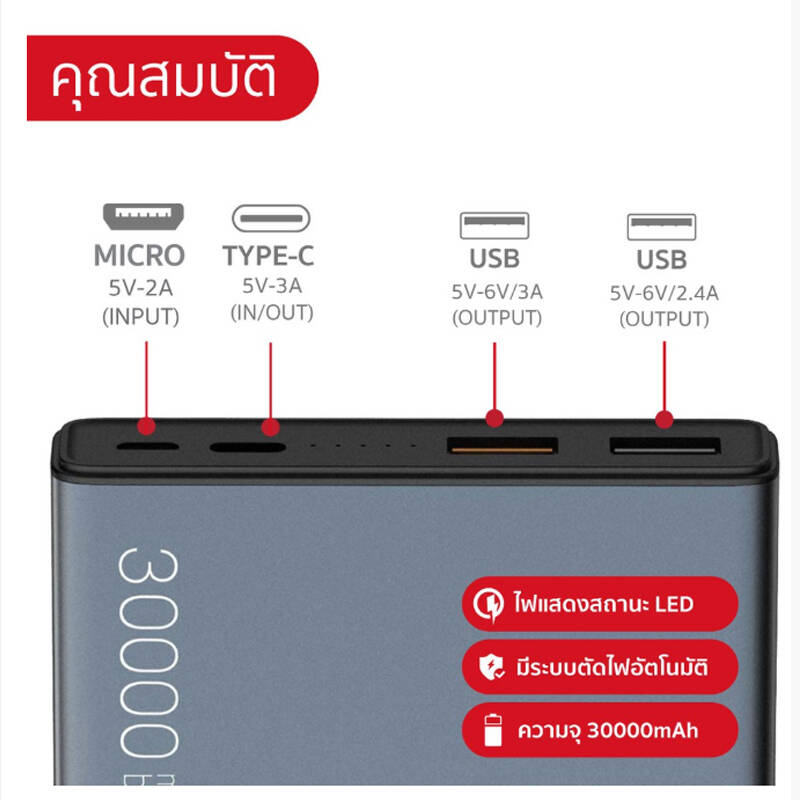 ELOOP E29 30000mAh **ระบุสี**