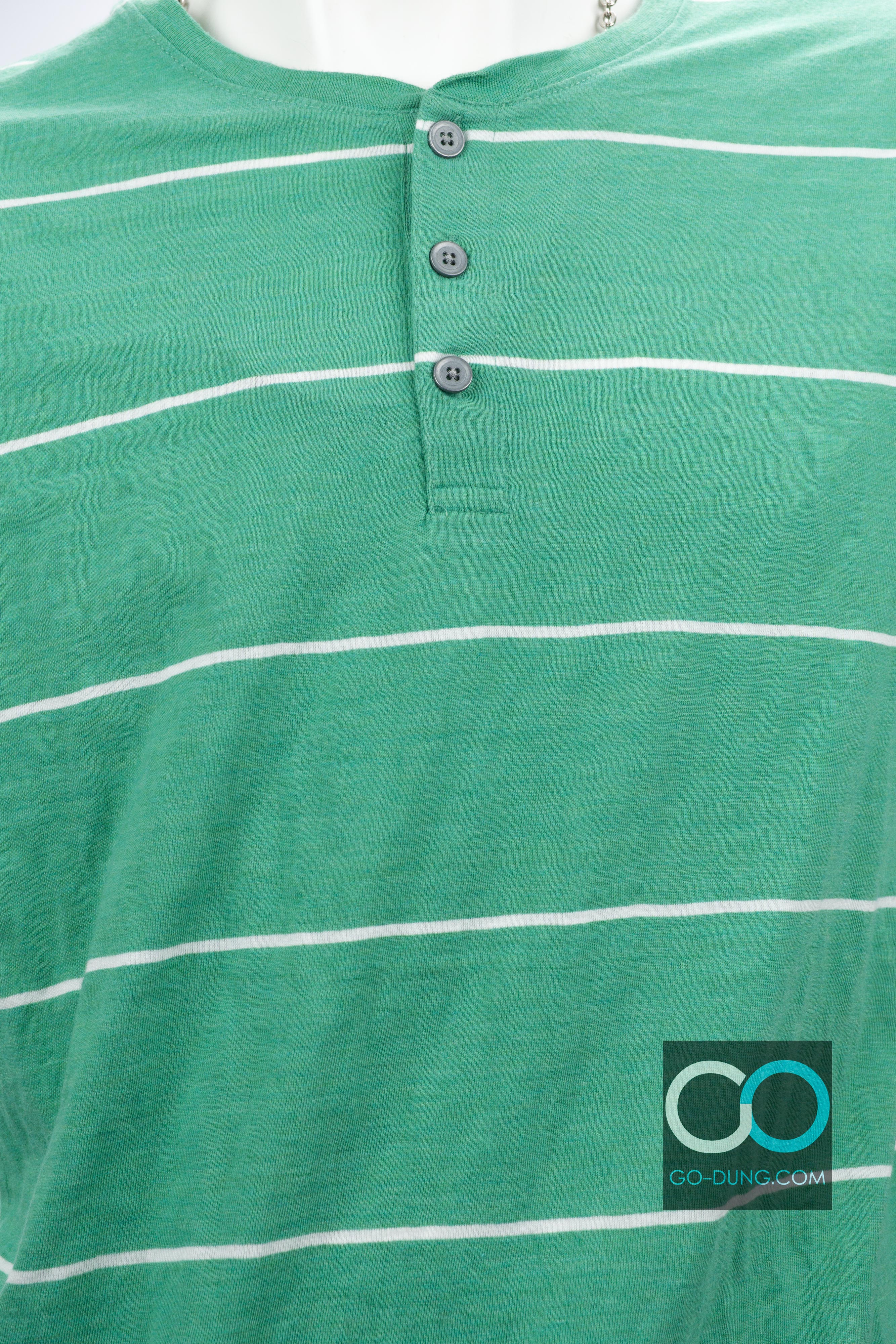 เสื้อยืดแบรนด์เนม USA มือสอง เสื้อลาย มีกระดุม ผ้าเรยอน BANANA REPUBLIC ผ้าสามเนื้อ 25/50/25