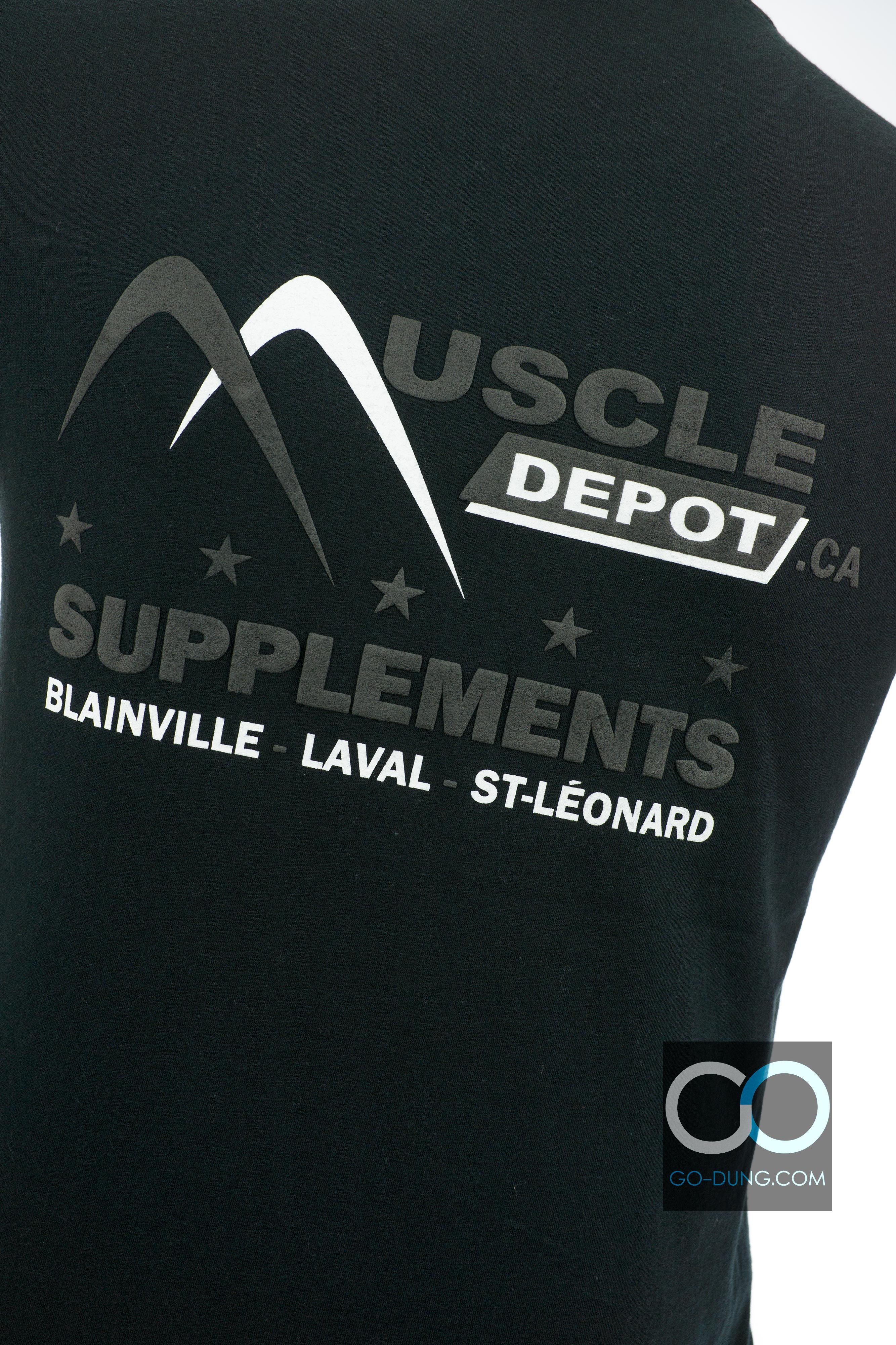 เสื้อยืดมือสอง USA GILDAN : MUSCLE DEPOT ผ้า 100 คอตตอน