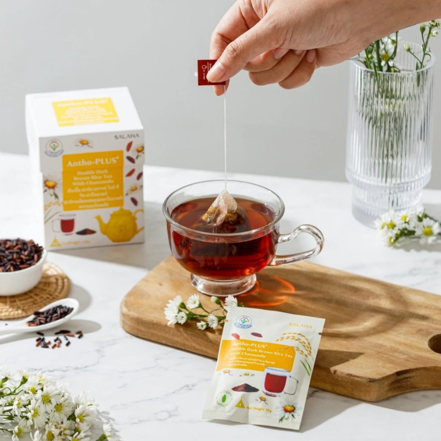SALANA Brown Rice Tea With Chamomile ชาข้าวกล้อง ผสม ดอกคาโมมายล์ ขนาด 10g x 10 ซอง ชาคาโมมายล์ ไม่มีน้ำตาล