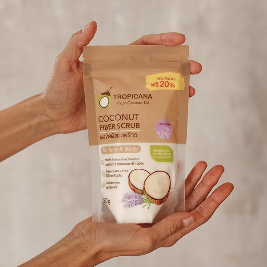 Tropicana Coconut Skin Exfoliating Set ชุดสครับขัดผิว ไม่มีซัลเฟส และสารกันเสีย มาจากธรรมชาติ ทรอปิคานา