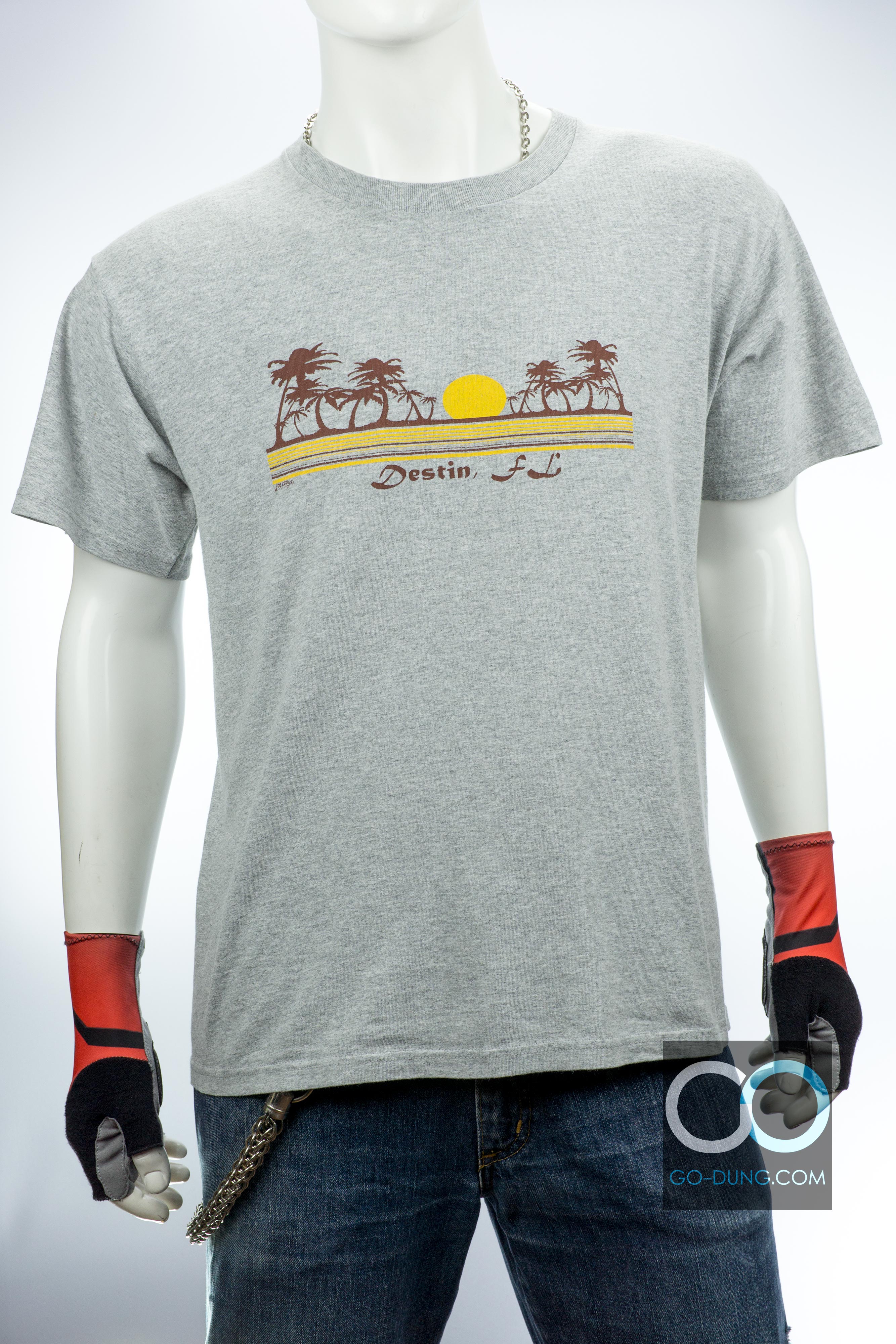 เสื้อ USA วินเทจ ผ้าบาง FRUIT OF THE LOOM : DESTIN FL ผ้าผสม 90/10