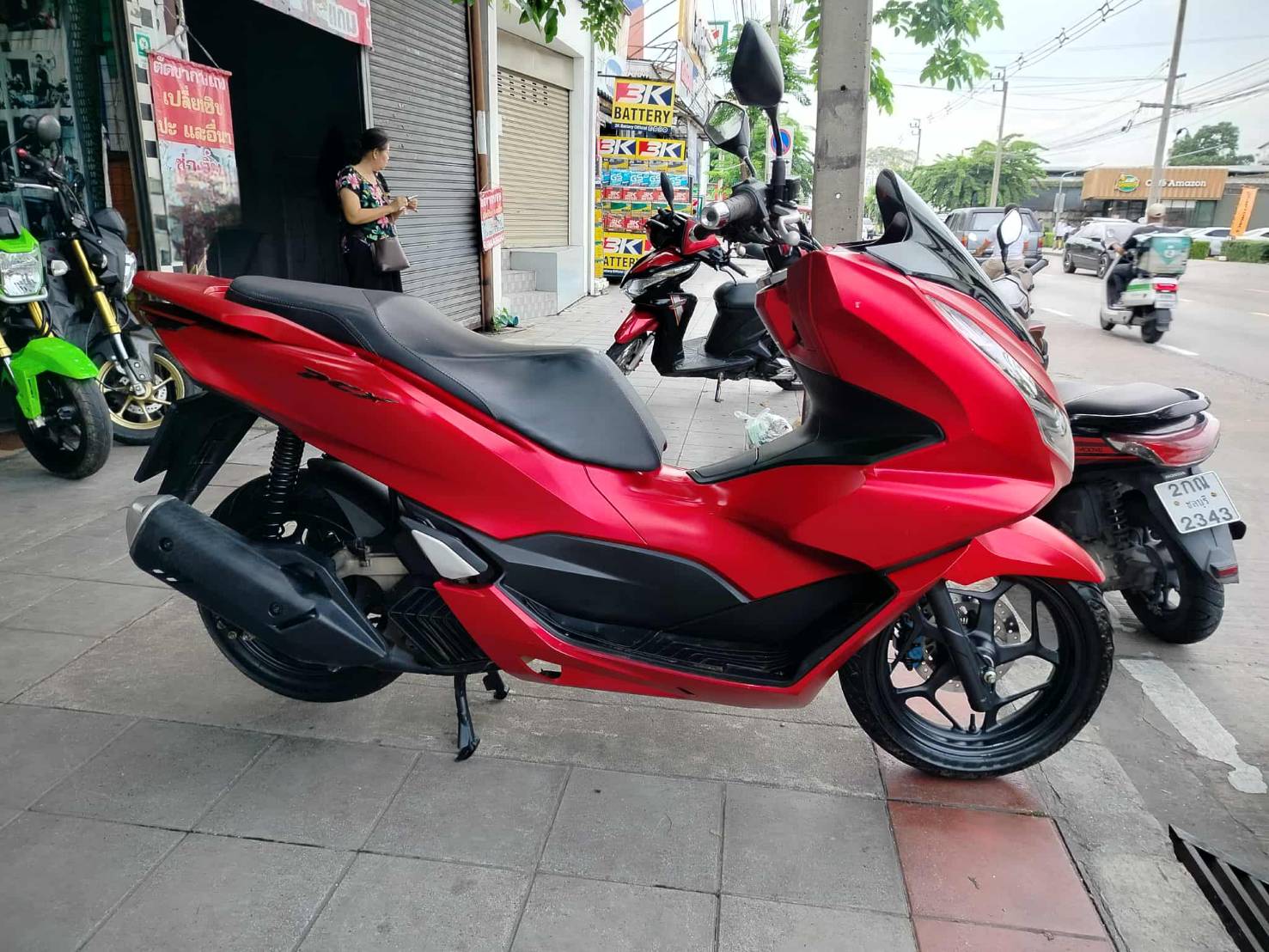 PCX 160 abs 2022 สีแดง ตัวท็อป็อป ดิสเบรคหน้าหลัง