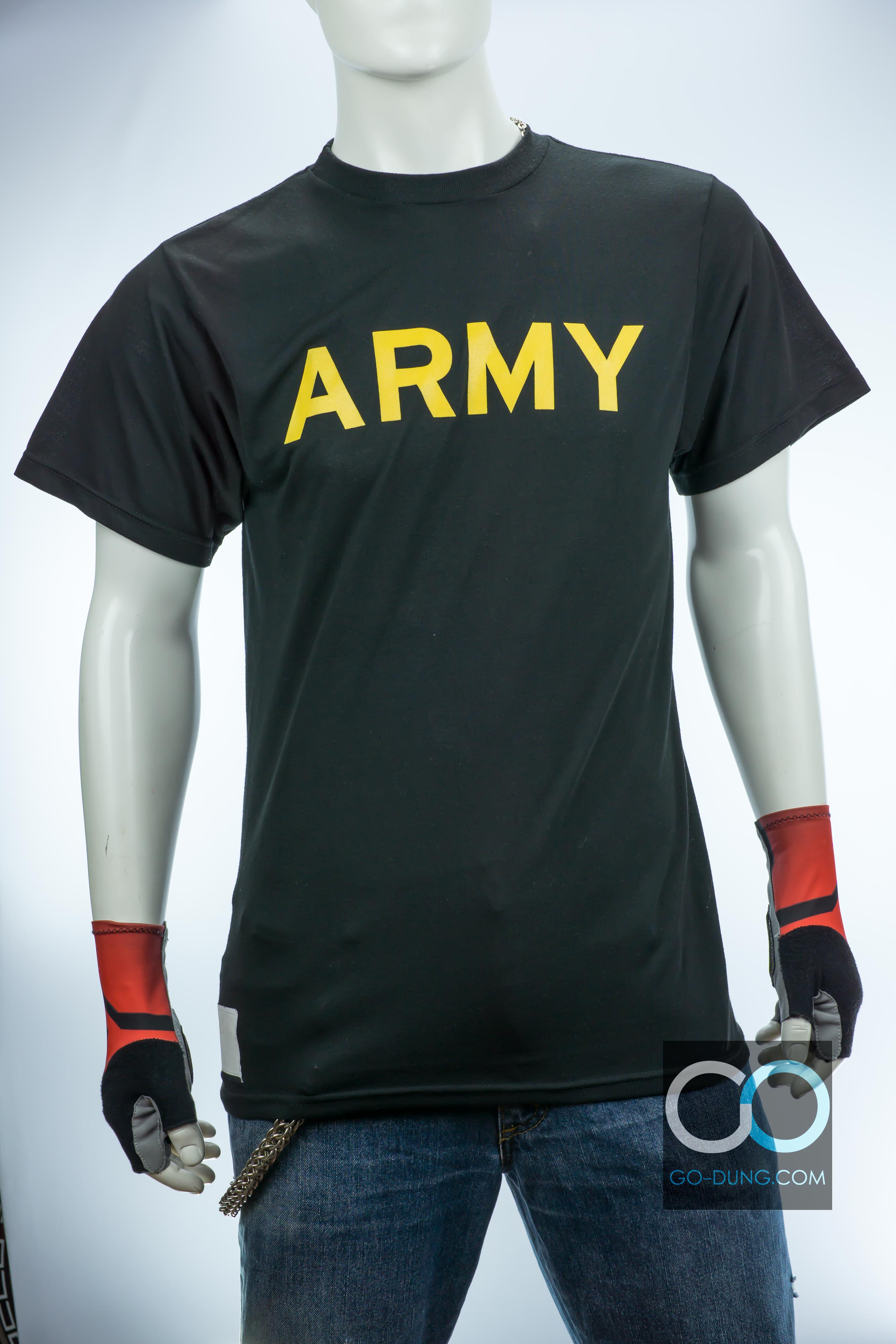 เสื้อยืดทหาร มือสอง ARMY ผ้า 100 โพลี สีดำ หายาก ไม่ค่อยเจอ