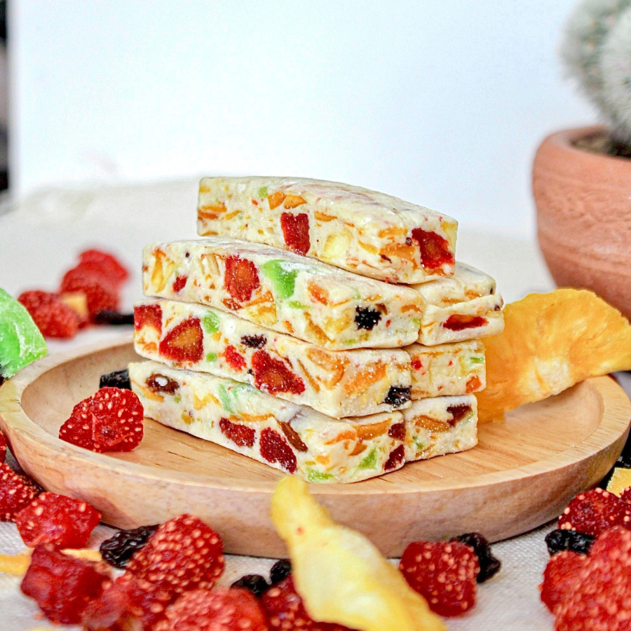 Greenpea Nugat bars Real Fruit ขนาด 200 กรัม นูกัต บาร์ผลไม้ หนุบหนับไม่เหนียว หวานตัดเปรี้ยว หอม ผลไม้รวม