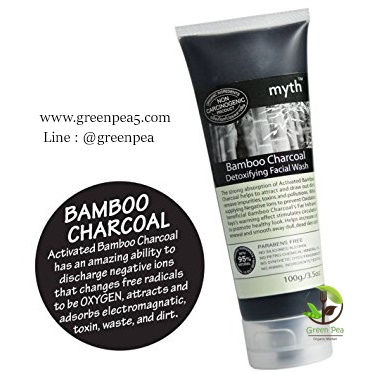 Myth เจลล้างหน้าถ่านไม้ไผ่ 100g. Bamboo Charcoal Detox Facial Wash PARABENS FREE NO SILICONES/ALCOHOL