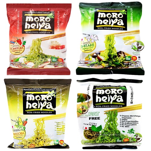 บะหมี่ผักบะหมี่กึ่งสำเร็จรูป ผสมผักสมุนไพรโมโรเฮยะ 3 รสชาติ