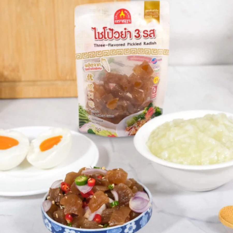 Chada Three Flavored Pickled Radish ไชโป้วยำ 3 รส 150 กรัม สูตรต้นตำรับ ไชโป้ว ไม่ใส่ผงชูรส พร้อมทาน ตราชฎา