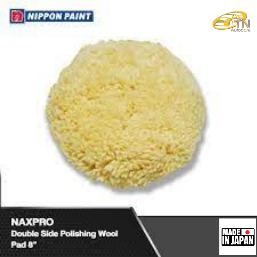 Naxpro Double Side Polishing Wool Pad 8 ขนแกะละเอียด สำหรับขัดรถยนต์ ฟรี Adapter