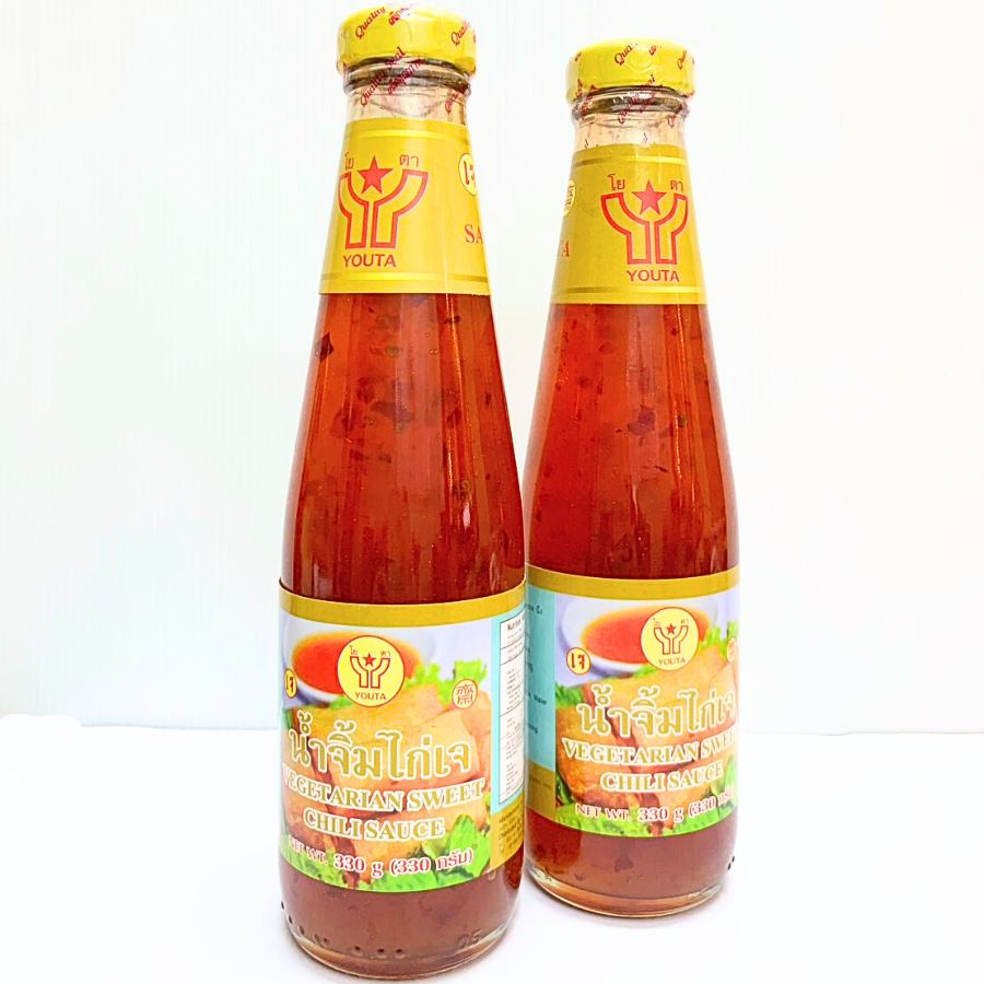 Youta Vegetarian Sweet Chili Sauce น้ำจิ้มไก่ เจ 330 กรัม น้ำจิ้มไก่เจ เข้มข้น ไม่มีกระเทียม อาหารเจ โยตา