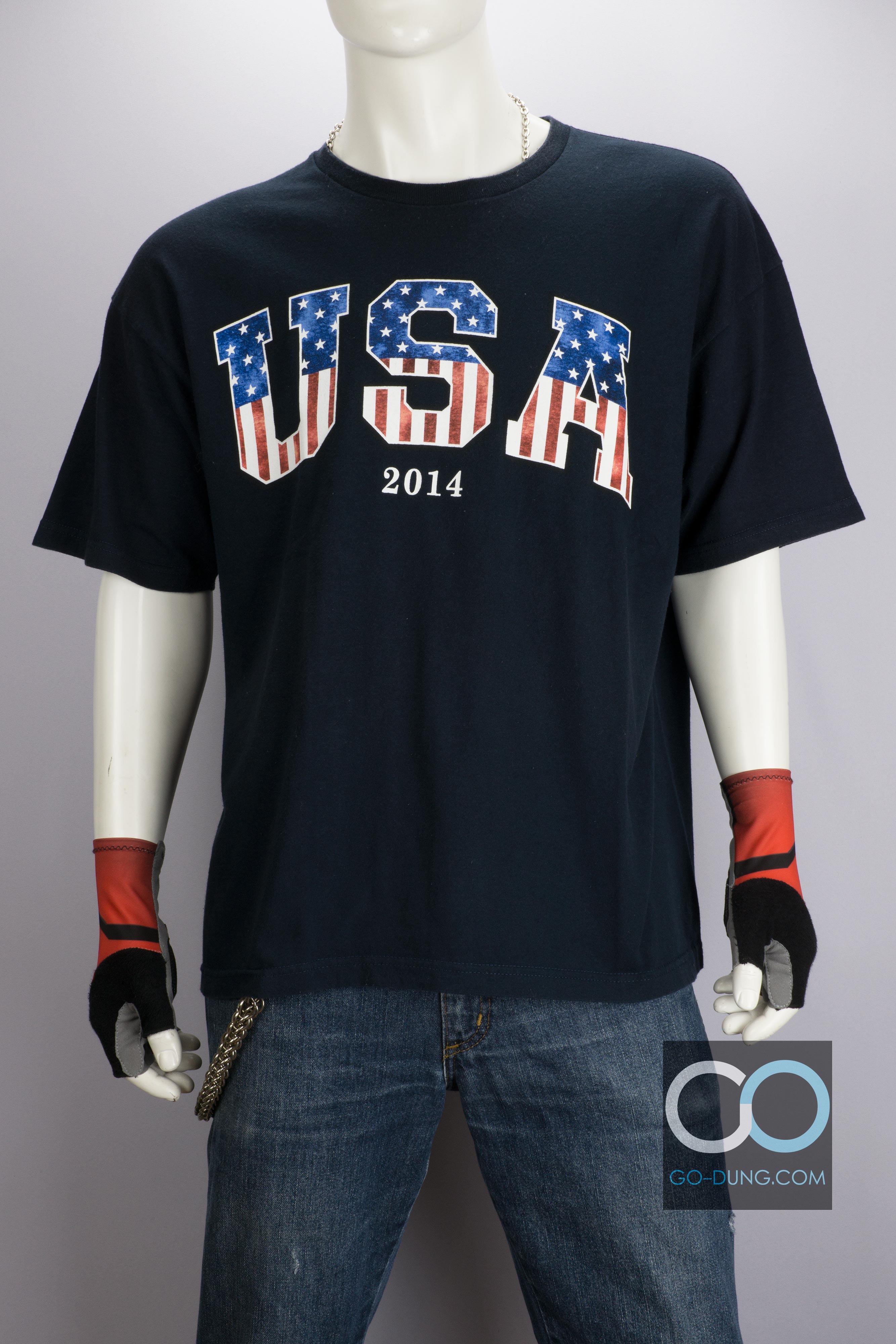 เสื้อยืดมือสอง ลายธงชาติ USA 2014 ผ้า 100 คอตตอน MADE IN USA