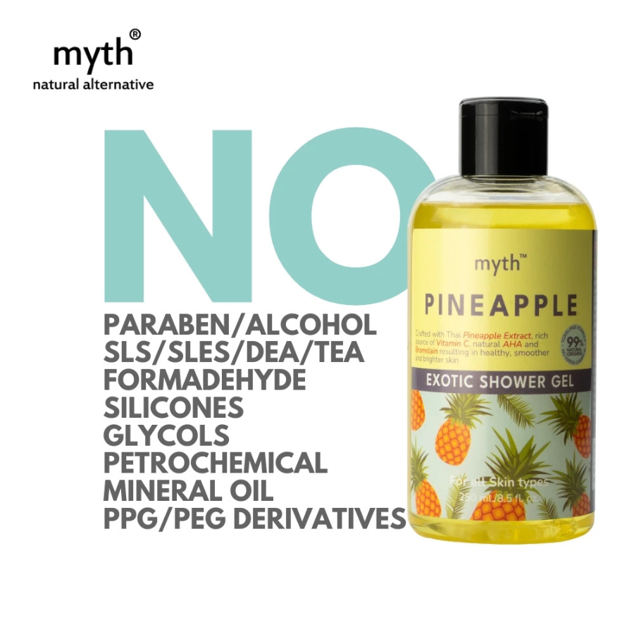 myth Pineapple Exotic Shower Gel สบู่เหลวสัปปะรด 250 ml. อ่อนโยน ชาวเวอร์เจลสัปปะรด สดชื่น กลิ่นหอม มิธ