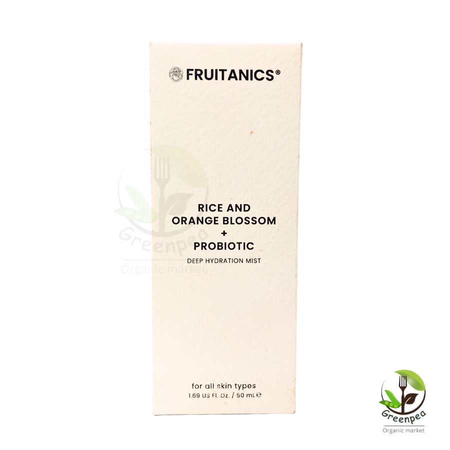 FRUITANICS RICE AND ORANGE BLOSSOM + PROBIOTIC ขนาด 50 ml. สเปรย์ผิวหน้า สูตรข้าวและดอกส้ม + โปรไบโอติก ให้ความชุ่มชื้น ก่อนแต่งหน้า