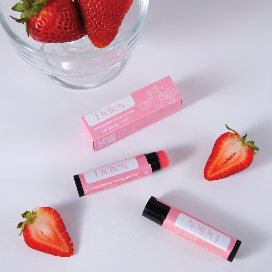 Delico Cocoa Butter Lip Balm ลิปบาล์ม โกโก้ บัตเตอร์ 5 ml. กลิ่นหอม ชุ่มชื้น เดลิโก้