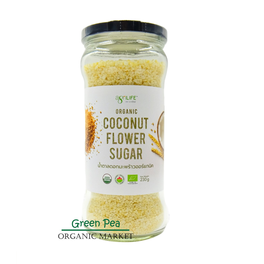 Agrilife อะกรีไลฟ์ น้ำตาล ดอกมะพร้าว อินทรีย์ Organic Coconut Flower Sugar ขนาด 230g. ผสมกับเครื่องดื่ม ใช้เเทนน้ำตาลได้