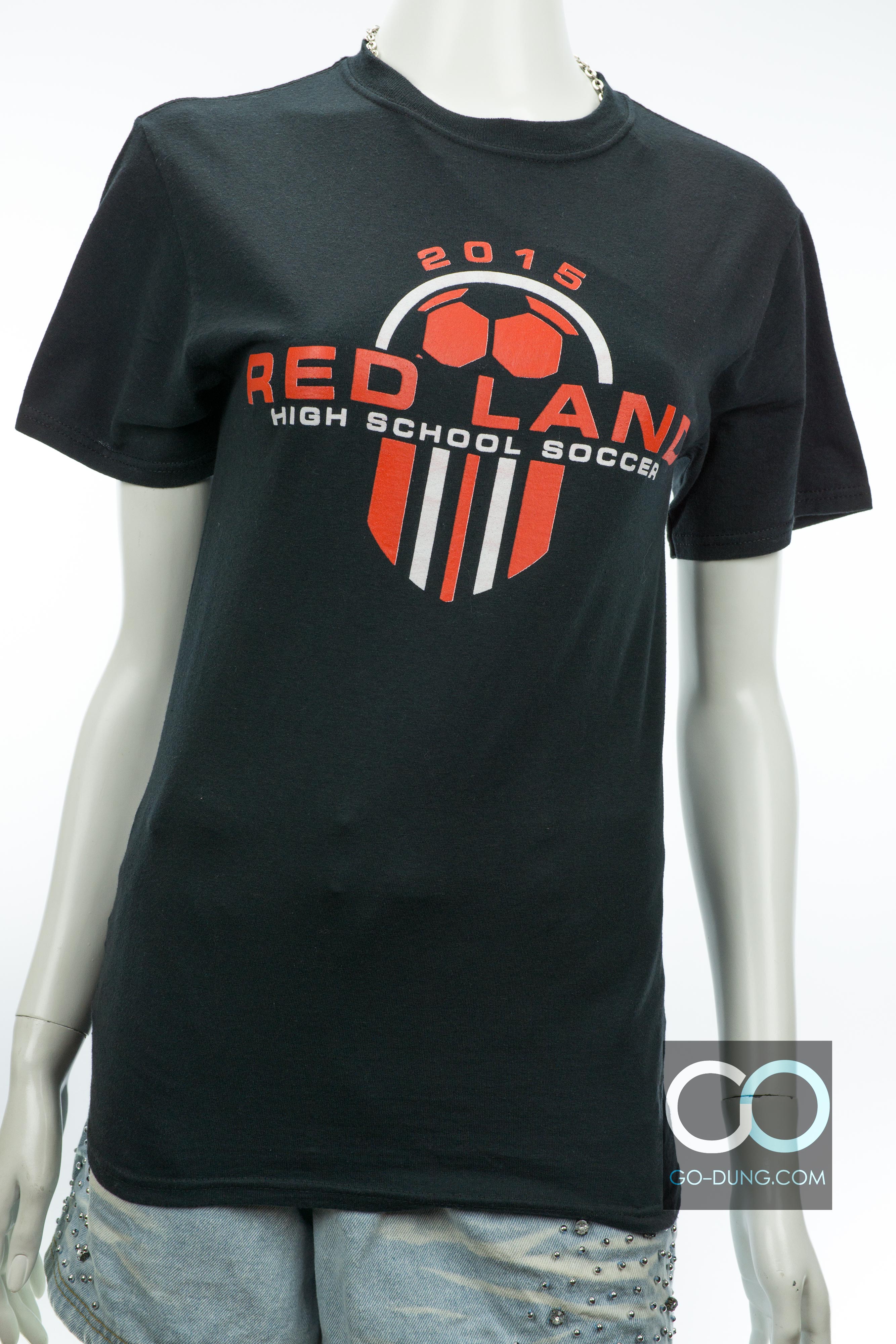 เสื้อยืดมือสอง ผ้าบาง JERZEES : 2015 RED LAND HIGH SCHOOL SOCCER ผ้า 50/50