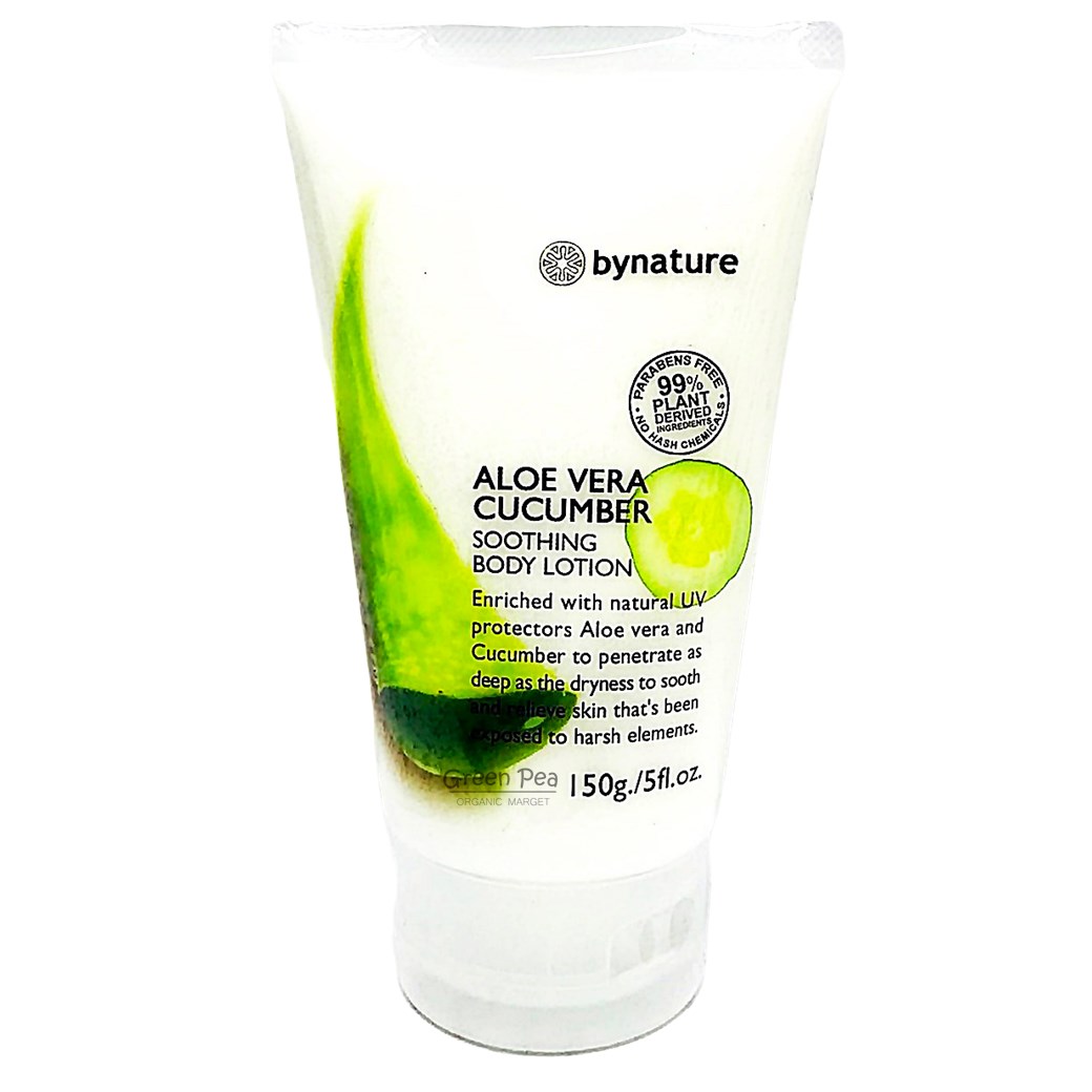 บอดีโลชั่นว่านหางจระเข้ แตงกวา "by nature" Aloe vera cucumber Sooting body lotion 150g