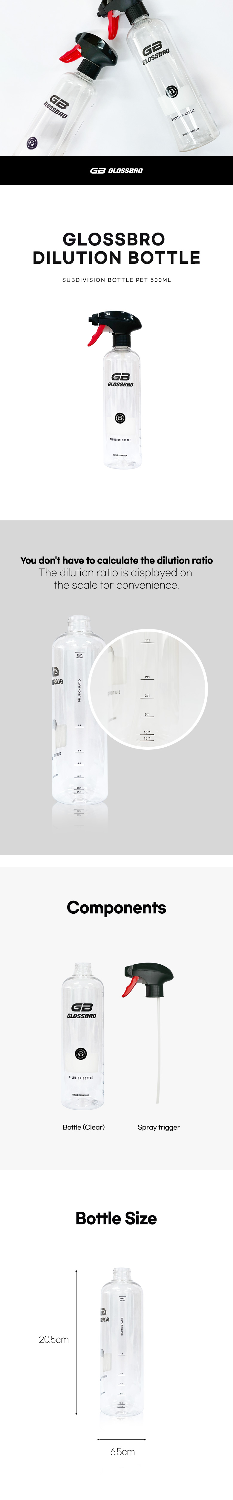 GLOSSBRO PET subdivision bottle ขวดไดรูท PET พร้อมหัวสเปรย์ 500ml
