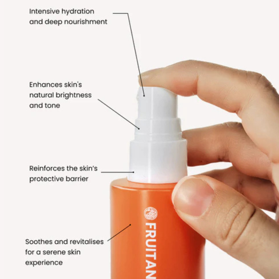 FRUITANICS RICE AND ORANGE BLOSSOM + PROBIOTIC ขนาด 50 ml. สเปรย์ผิวหน้า สูตรข้าวและดอกส้ม + โปรไบโอติก ให้ความชุ่มชื้น ก่อนแต่งหน้า