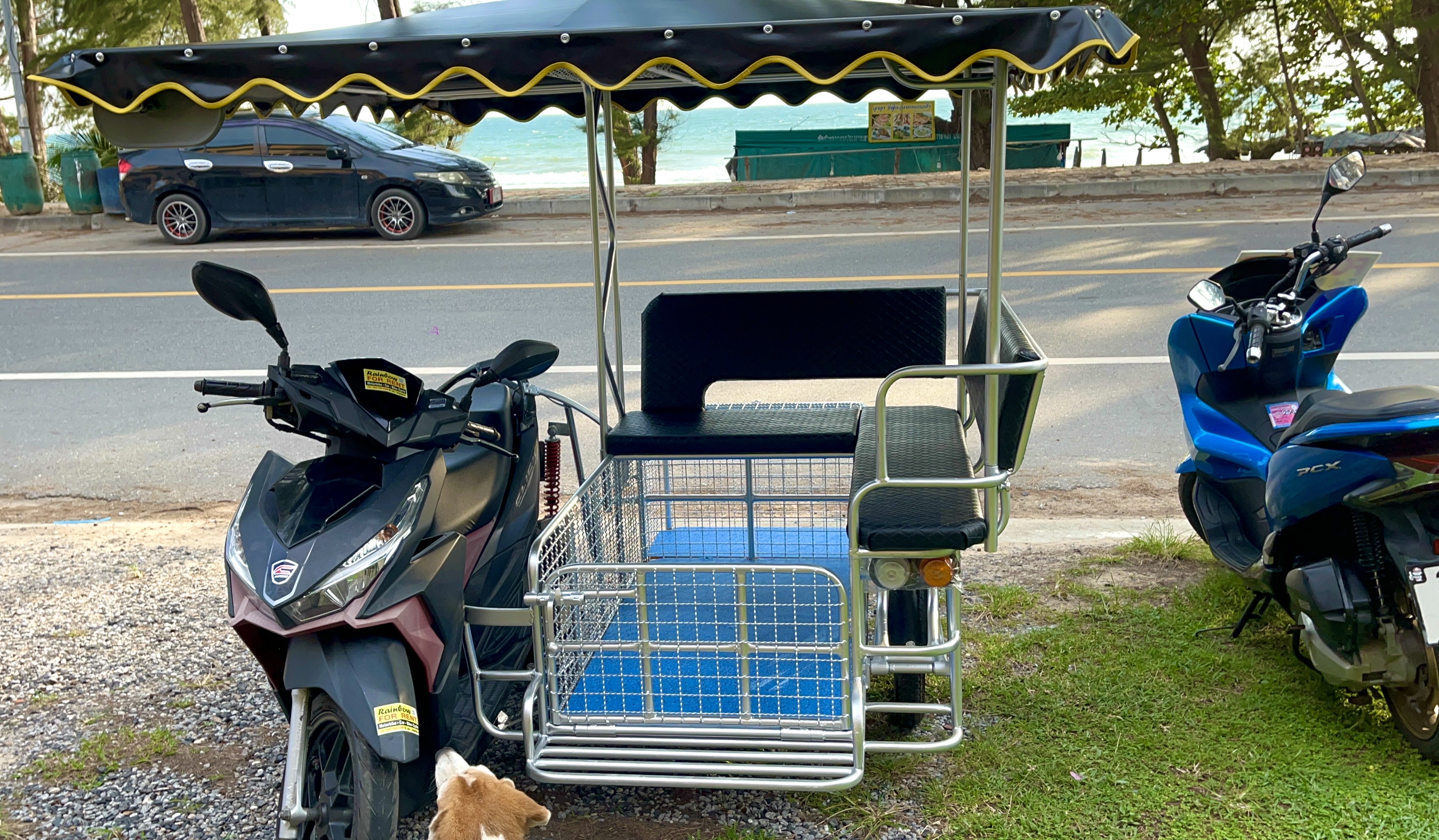 พ่วงข้างให้เช่า ที่...หาดแม่รำพึง ระยอง Saleng For Rent 350 Baht/Day @ Mae Rumphung Beach, Rayong