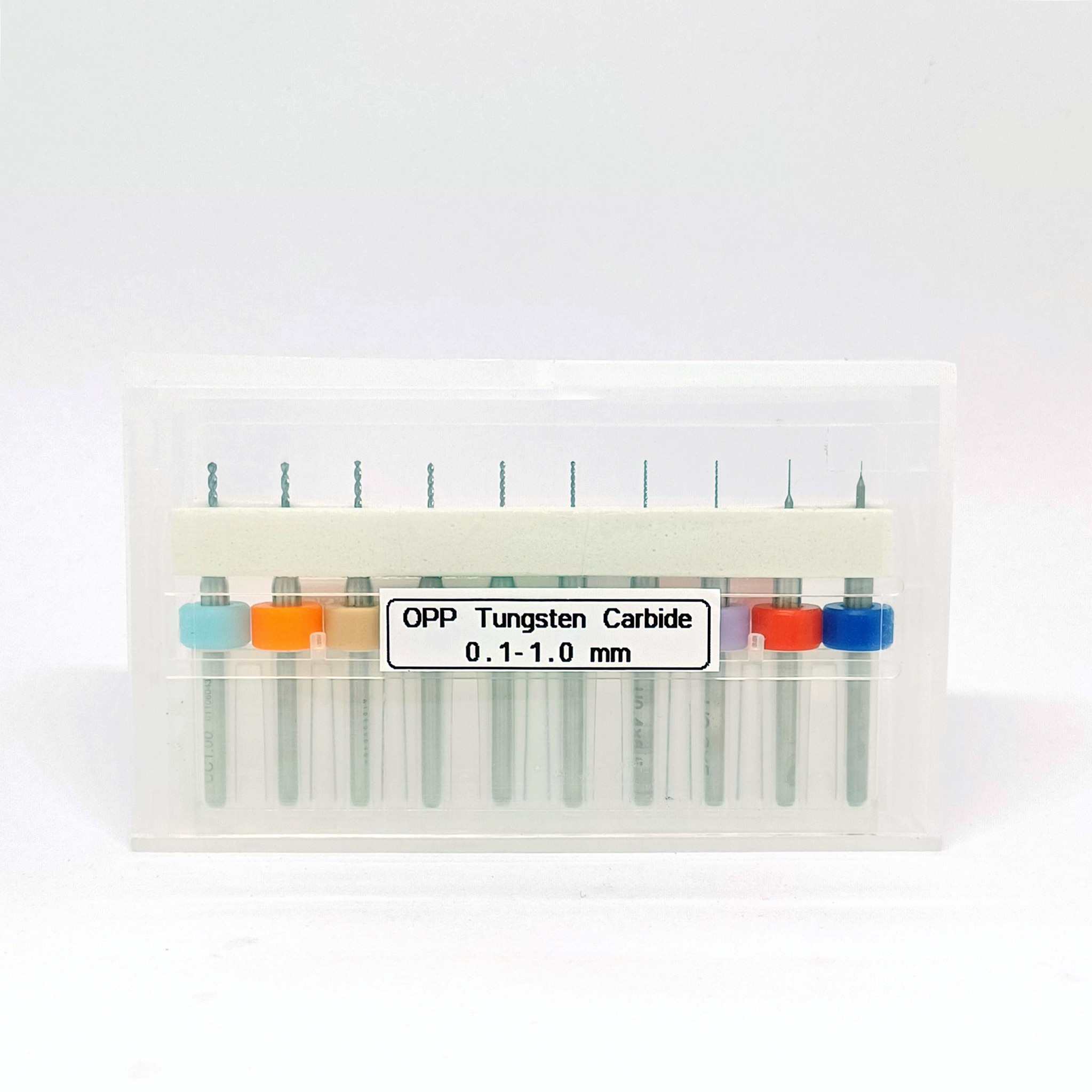 [OPP] ดอกสว่านเจาะ PCB ทังสเตนคาร์ไบด์ก้าน 3.175 mm ขนาดคม 0.1-3.0 mm. กล่องแพ็ค 10 ดอก