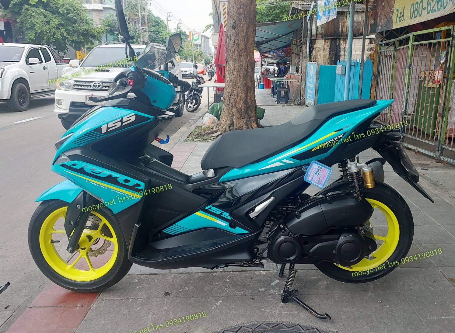 (ปิดการขายครับ) aerox สีเขียว ปี 2019 สภาพสวยไมล์น้อย โอนให้ฟรี