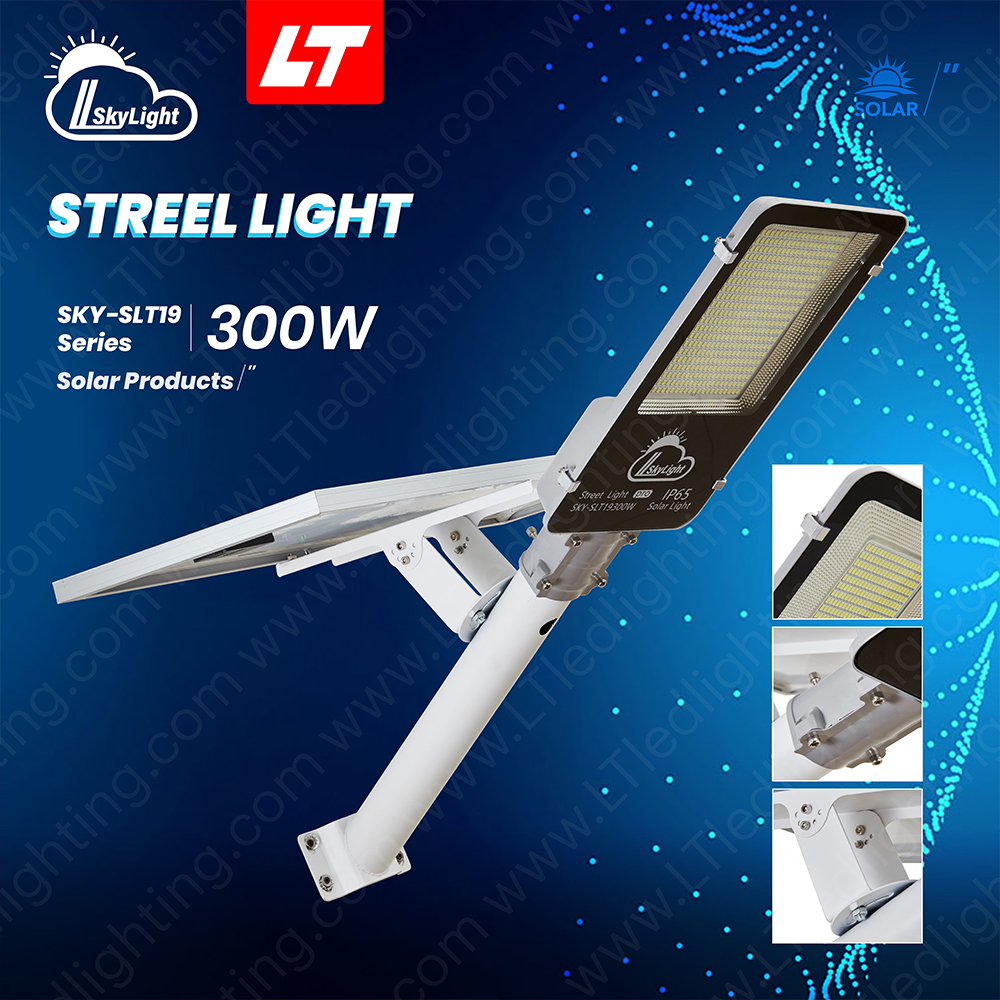 SKYBIRD โคมไฟถนนโซล่าเซลล์ 100W-300W รุ่นSKY-SLT19 daylight/warmwhite โคมไฟถนนโซล่าเซลล์ Streetlight