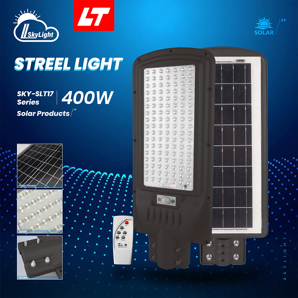 SKYBIRD โคมไฟถนนโซล่าเซลล์ 100W-400W รุ่นSKY-SLT17 daylight 6500K โคมไฟถนนโซล่าเซลล์ Streetlight