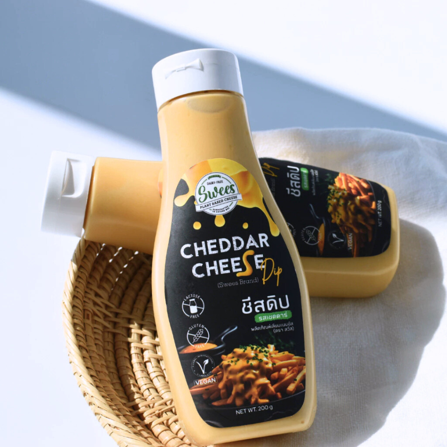 Swees Cheddar Cheese Dip ขนาด 200 กรัม ชีสดิป รสเชดดาร์ เชดด้าชีส วีแกน กลิ่นหอม Vegan