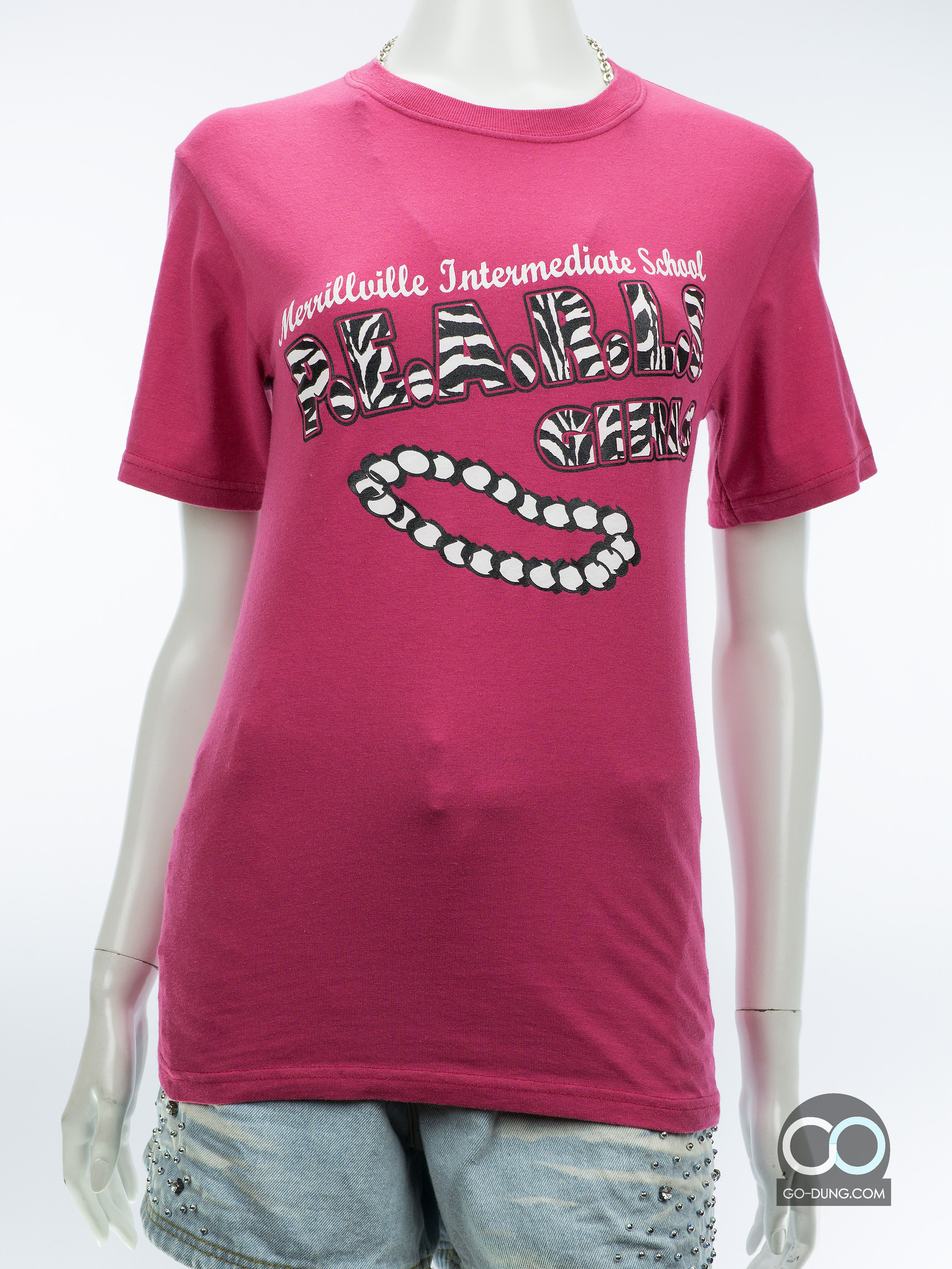 เสื้อยืดมือสอง JERZEES : P.E.A.RL.S GIRLS ผ้าบาง ผ้า 50/50