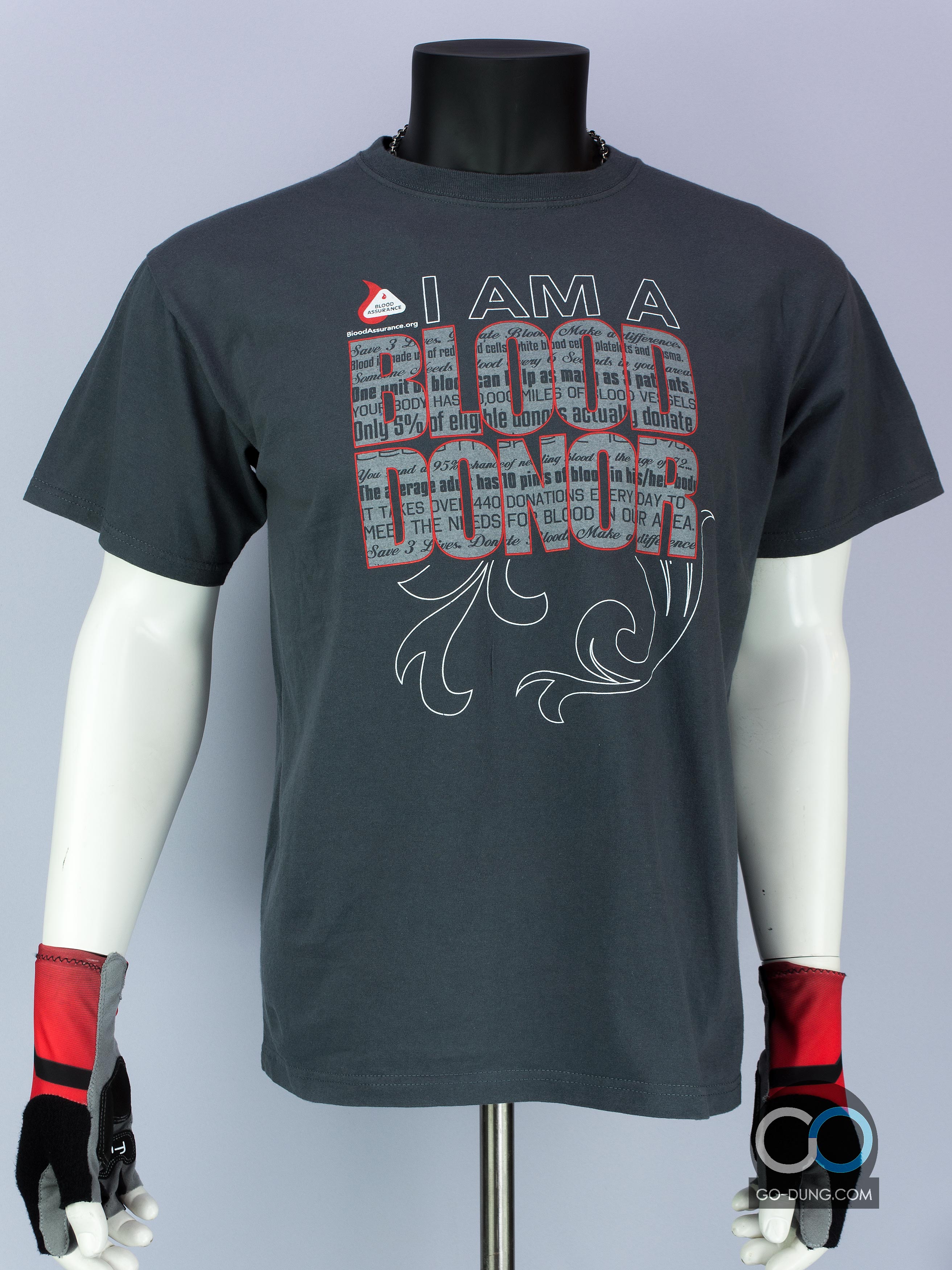 เสื้อยืดมือสอง JERZEES : I AM A BLOOD DONOR ผ้า 100 คอตตอน