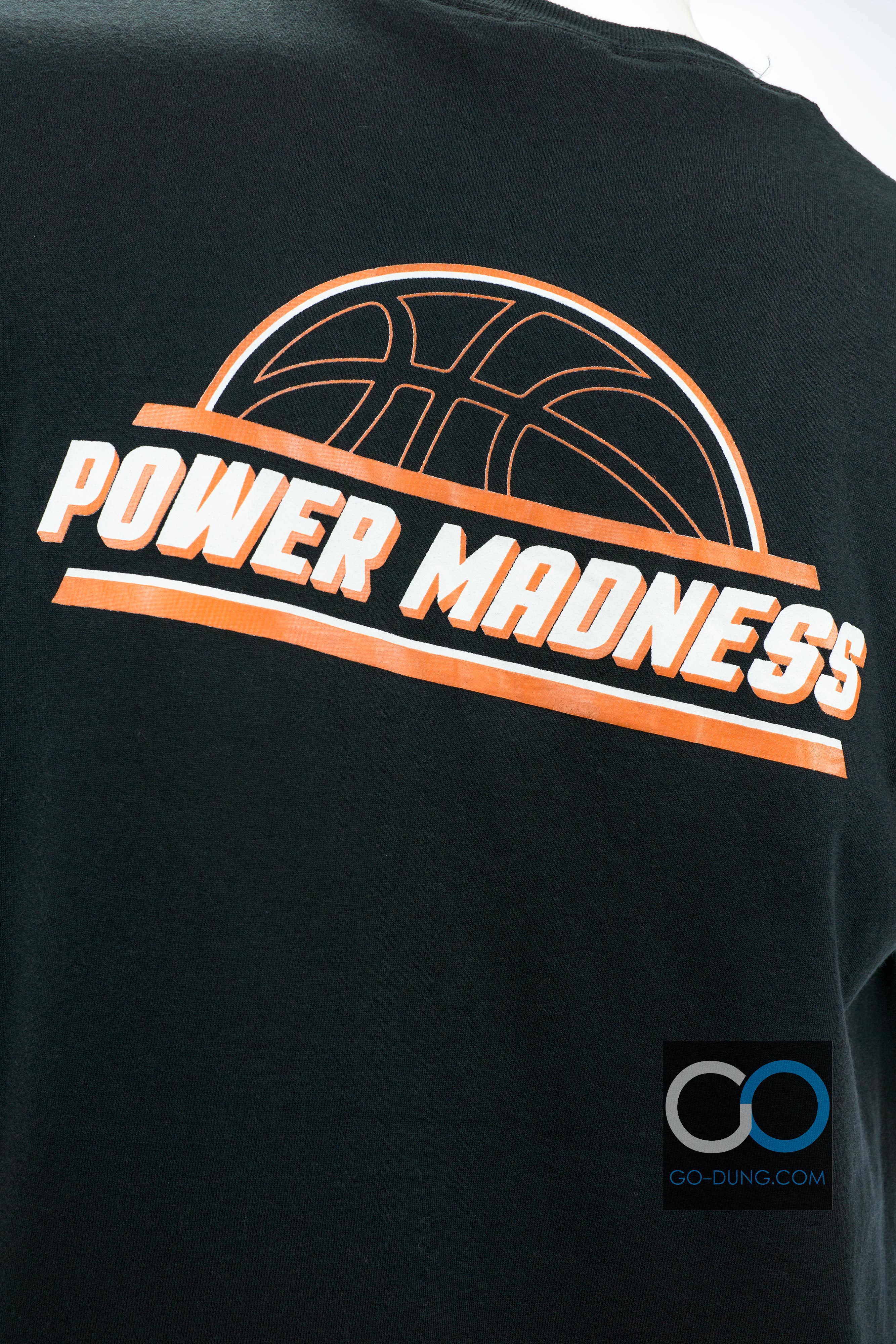 เสื้อยืดมือสอง ผ้าบาง PORT AND COMPANY : POWER MADNESS FIRST OUT ผ้า 50/50