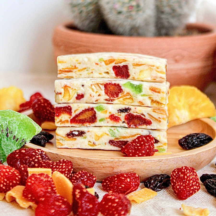 Greenpea Nugat bars Real Fruit ขนาด 200 กรัม นูกัต บาร์ผลไม้ หนุบหนับไม่เหนียว หวานตัดเปรี้ยว หอม ผลไม้รวม